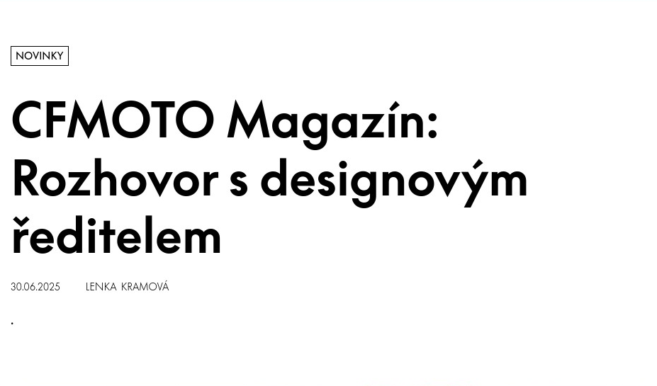 CFMOTO Magazín: Rozhovor s designovým ředitelem